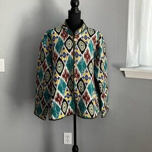 Handmade multicolor quilted 100% Uzbek cotton women’s jacket New without tag 2XL